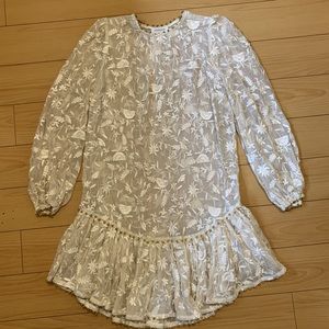 ZIMMERMANN MASTERS FLORAL EMBROIDERED CREPON DRESS